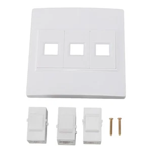Cat 6 Ethernet-Wandplatte 3 Ports Buchse Auf Buchse -Wandplatte KUI - Afbeelding 1 van 24