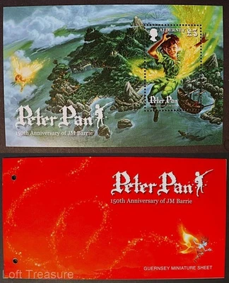 Alderney Stamps: "Peter Pan - 150th Anniversary" £3 M/S Presentation Pack 2010 - Image 1 of 4