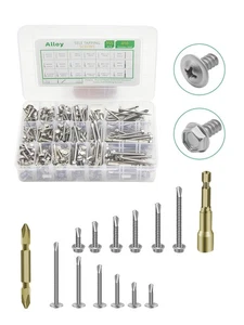 Legierung 355 Stück Edelstahl Blechschrauben Kit für Metall - Sechskantscheibe... - Bild 1 von 4