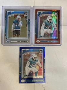 2024 Optic Chop Robinson Rated Rookie Lot(3) Red Blue Hyper Holo Dolphins RC  - Picture 1 of 4