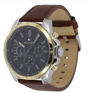 Brandneu Authentisch Tommy Hilfiger Herren Braun Lederband Uhr 1791561 - Bild 1 von 6