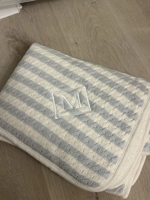 Manta de bebé Pottery Barn Kids Emerson tejida Sherpa ¡NUEVA SIN ETIQUETAS 30x40 M bordada! Foto 1 de 3