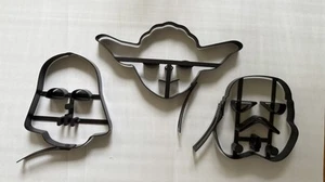 STAR WARS 3 Williams Sonoma Heavy Metal Cookie Cutters Pancake Molds - Picture 1 of 7