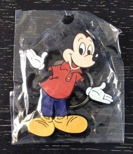 Vintage Disney Rubber Keychain Mickey Mouse Red Shirt Blue Pants - New Old Stock - Picture 1 of 4