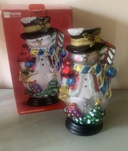 Blown Glass Snowman JC Penney Home Collection Christmas Decoration 14” Tall - Picture 1 of 7