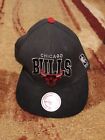 Chicago Bulls Mitchell & Ness Hardwood Classics SnapBack Wool Hat Cap Grey Black