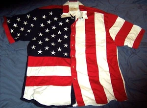 Scully American Flag Button Down Kurzarm Hemd Herren XL - Bild 1 von 3