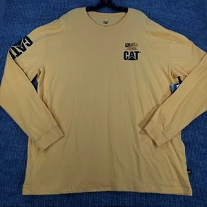 Caterpillar CAT Shirt Mens 2XL XXL Yellow Long Sleeve Crew Neck Casual Work New - Picture 1 of 14