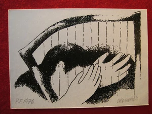 Lithografie Komarek Vladimir 1976 P.F. Druck 10x15cm bild aus Privatsammlung - Bild 1 von 6