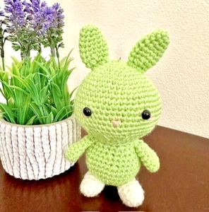 Handmade Crochet Bunny /Stuffed Rabbit Key chain /Soft Bunny Toy Gift (SGZ094) - Picture 1 of 4