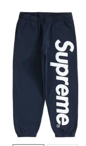 Supreme Satin Appliqué Navy Sweatpants (FW22) Size Medium - Picture 1 of 3