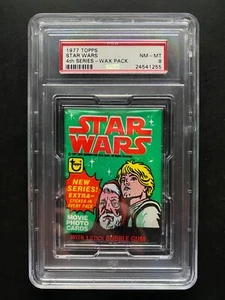 1977 Topps Star Wars Series 4 Wax Pack - PSA 8 - Possible C-3PO Error Card - Picture 1 of 2