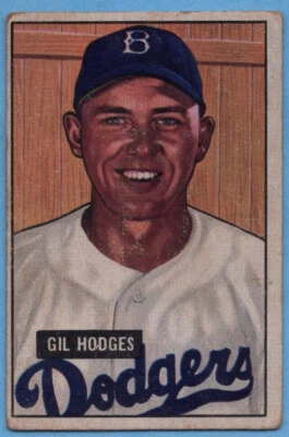 1951 Bowman #7 Gil Hodges VG WRINKLE MARKED Brooklyn Dodgers Hall of Fame A5599 - Image 1 of 2