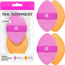 Real Techniques Miracle 2-In-1 Powder Puff Duo, 2 Count