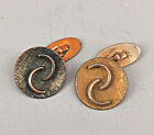 9125585 Pair Cufflinks Copper Brass Um 1960 D 21 Cm