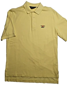 Polo Ralph Lauren Polo Shirt Mens Medium Yellow Polo SS Golf Baltusrol Logo - Picture 1 of 5