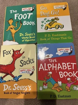 Lot of 4 Bright and Early Board Books by Dr. Seuss - Alphabet Book/Fox in Socks - Image 1 of 4