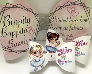 NURSERY PRINCESS 4 PULGADAS LONA IMPRESA TELA LAZOS PARA HACER TUS PROPIOS LAZOS PARA EL CABELLO - Imagen 1 de 4