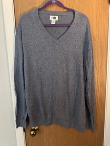 Harbor Bay Long Sleeve Sweater Blue/Gray 2XLT - Picture 1 of 7
