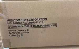 Medicom Toy BE@RBRI CHASE BATMAN HUSH #1 master carton 8 boxes bearbrick - Picture 1 of 9
