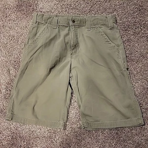 Vintage Moss Green Carhartt Carpenter Shorts B163 LDW • Size 36 - Picture 1 of 3