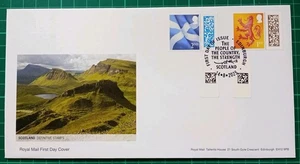 2025 Scotland 1st & 2nd Regional Definitive with QR FDC Edinburgh PL FDI Pmk - Picture 1 of 2