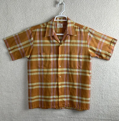 Camisa Rockabilly De Colección Años 50 60 Donegal Para Hombres Mediana Escocesa Cuello Con Botones Foto 1 de 4