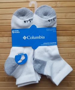Columbia Pack of 6 Pairs of White Athletic Quarter Women's Socks Size 4-10 - Picture 1 of 4