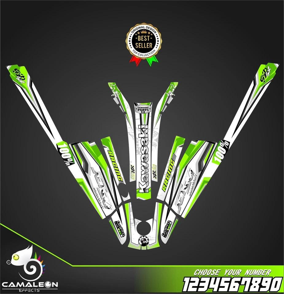 Kawasaki Jet Ski 440 550 SX Púrpura Kit Gráficos Calcomanías Pegatinas Envoltura 550sx  Foto 1 de 1