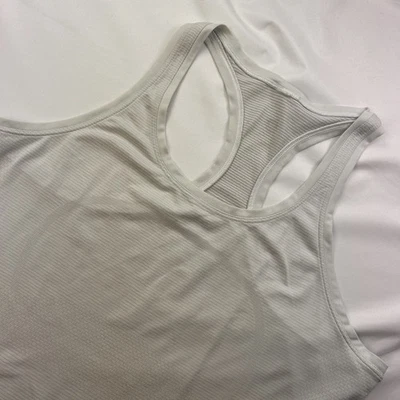 Camiseta sin mangas Lululemon para mujer color blanco roto gris rayas lápiz 14 Foto 1 de 4