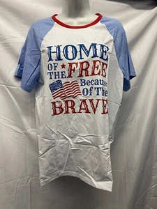 Men’s “Home Of The Free Because Of The Brave” T Shirt • Size M - Picture 1 of 3