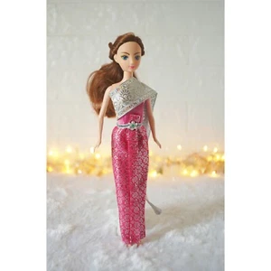 New Promotion Barbie BJD Doll Clothes Thai Dress Jewelry Silver Pink Toy - Picture 1 of 2