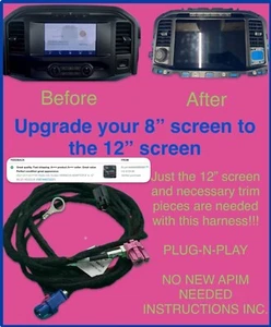 2021-23 Ford F150 Radio Info Screen HARNESS ADAPTER 8” to 12” ML3Z-14D202-B - Picture 1 of 1