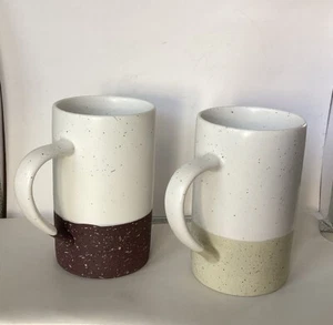 Set di 2 tazze da caffè maculate in ceramica Mora linea Hit pause 12 oz - Foto 1 di 9