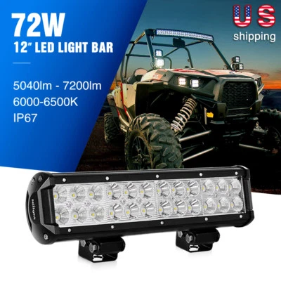 Nilight LED Light Bar 12Inch 72W Spot Flood Combo Super Bright Trucks Lights 14" - Image 1 of 4