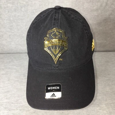 Gorra para mujer Adidas Seattle Sounders FC color negro dorado apliques logotipo holgado Foto 1 de 4