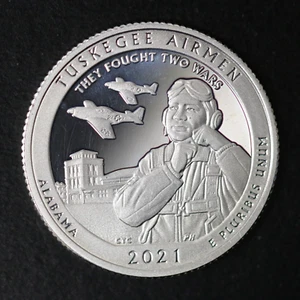 2021 S Silver Proof Tuskegee Airmen National Historic Site 99.9% Silver Quarter - Picture 1 of 2