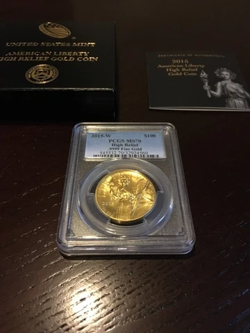 American Liberty 2015 W High Relief Gold Coin PCGS MS70 MS 70 IN HAND Cover