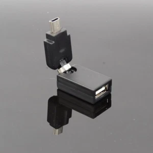Mini USB 2.0 Male to USB Female Converter 360 Degree Rotation Connector Adapter - Picture 1 of 3