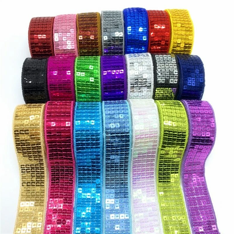 5yards  Strung Flat Sequin String Trim Lace Ribbon Sew Craft Dance Costumes - Image 1 of 4