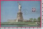 D053 Statue of Liberty 1954 pstcard Color K Cards Walter W Young Mountainside NJ