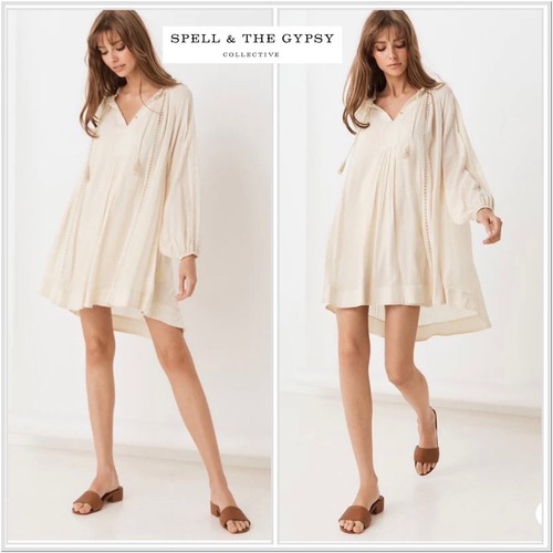 CHANEL Abito tunica donna Spell & Gypsy Collective Love Me Not color crema taglia media NUOVO