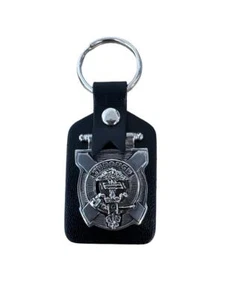 Hamilton Clan Crest Pewter & Leather Keyring Key Fob - Picture 1 of 1