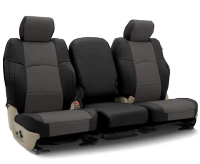 NEW COVERKING REAR SEAT COVER 17-21 SUBARU IMPREZA/WRX SEDAN LEATHERETTE CHAR/BL - Image 1 of 3