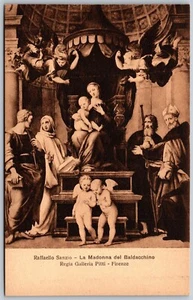 Postal de Colección Arte La Virgen del Baldacchino Artista Raffaello Sanzio Florencia - Imagen 1 de 2