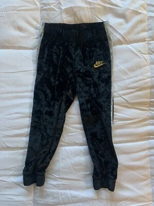 BLACK SUEDE KIDS NIKE ATHLETIC PANTS - Picture 1 of 5