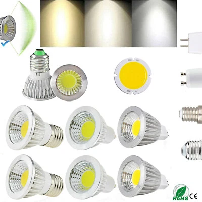 Dimmable Spotlight Bulbs COB Spot Light Lamps MR16 GU10 E27 E14 LED 6W 9W 12W - Image 1 of 4
