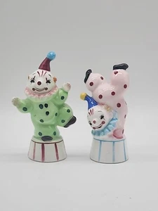 Vintage Mid Century Clown Salt & Pepper Shakers MCM Rare READ - Picture 1 of 8