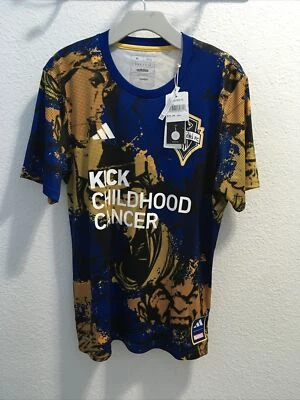 Adidas Marvel MLS  Pre-Match Kick Seattle Sounders Fc Jersey Men's Size M Nwt - Image 1 of 4