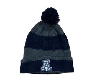 Arizona Wildcats Azul Marino Gris a Rayas Cable Tejido Gorro Medias Sombrero Gorra OSFM - Imagen 1 de 4